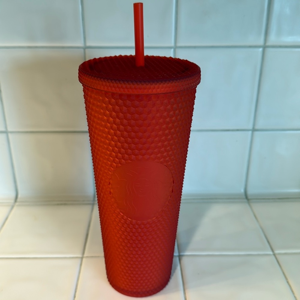 NWT - Starbucks Limited Edition 2021 Soft Touch Matte Red Studded Tumbler - 24oz